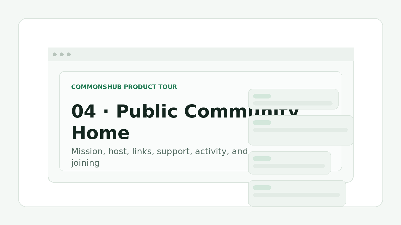 Placeholder for a branded Commonshub community home