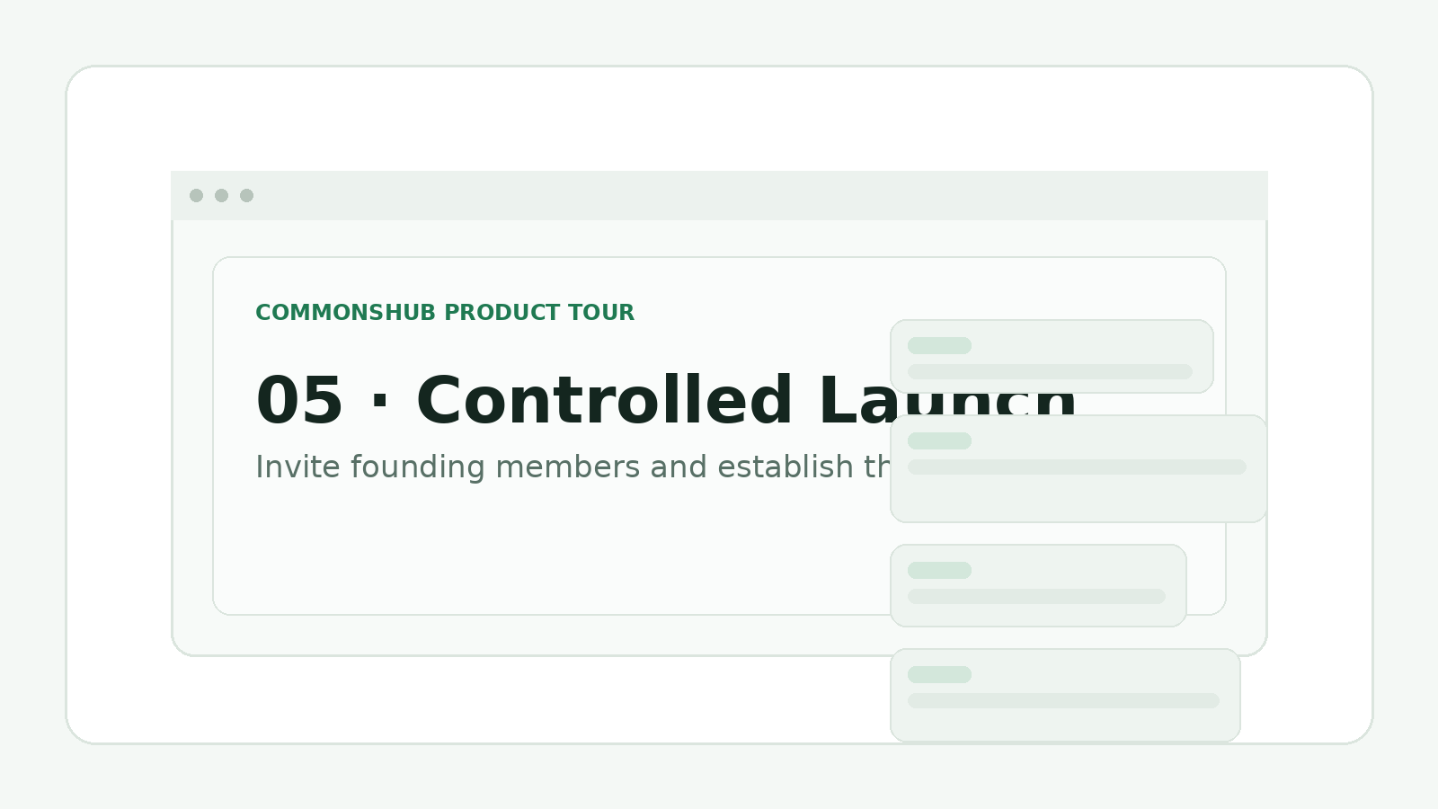 Placeholder for the Commonshub controlled launch flow
