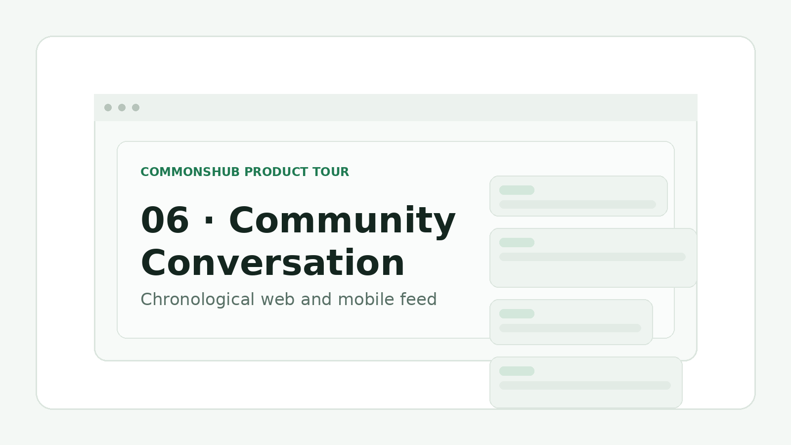 Placeholder for a Commonshub desktop and mobile community feed