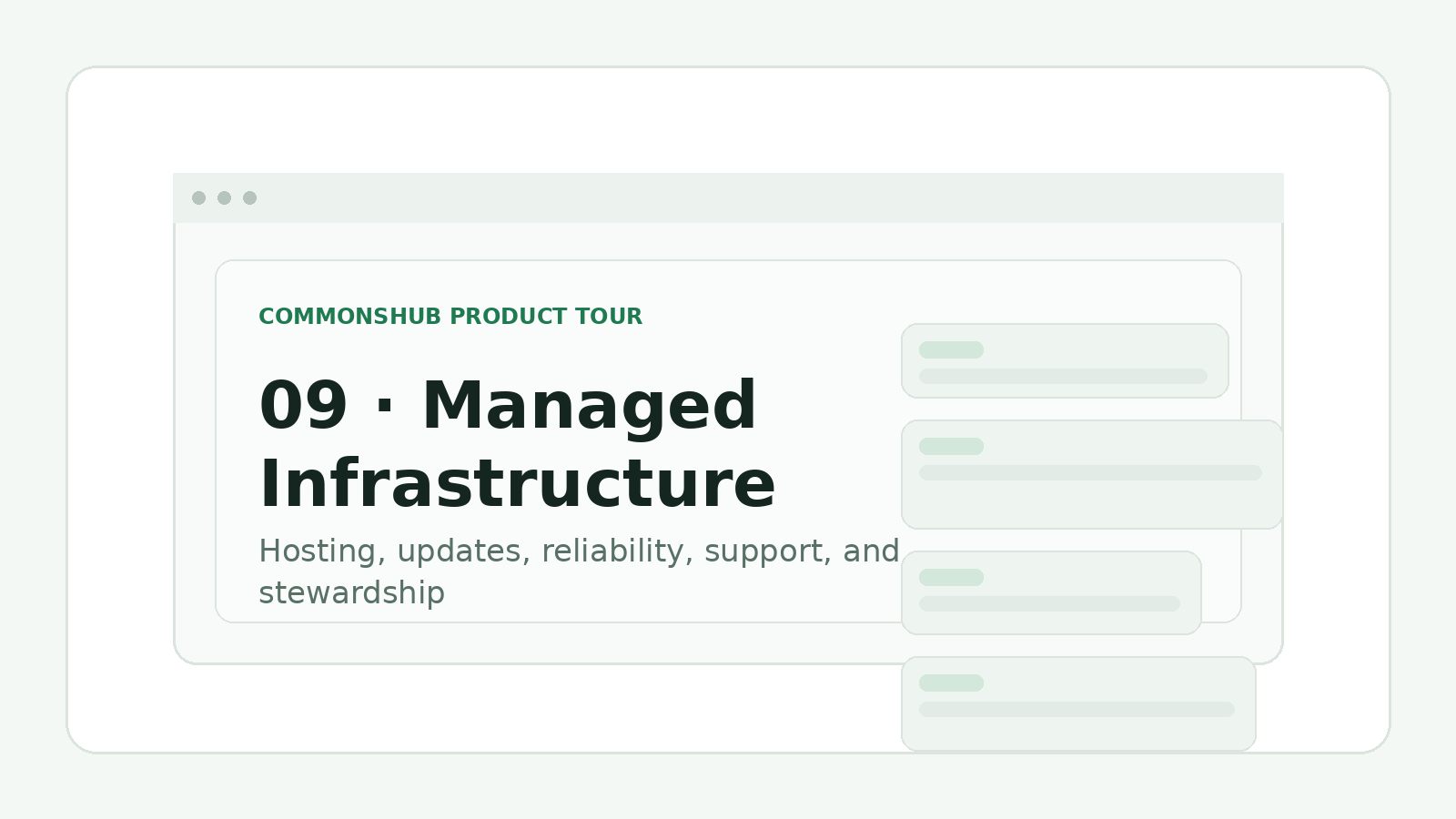Placeholder for Commonshub managed infrastructure and support